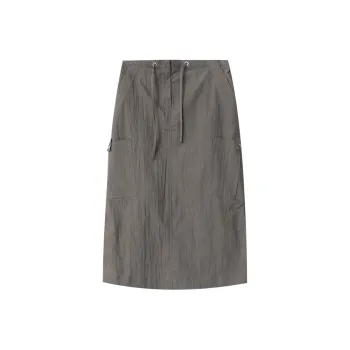 CHARM PICK Casual Long Skirts Women's Army Green