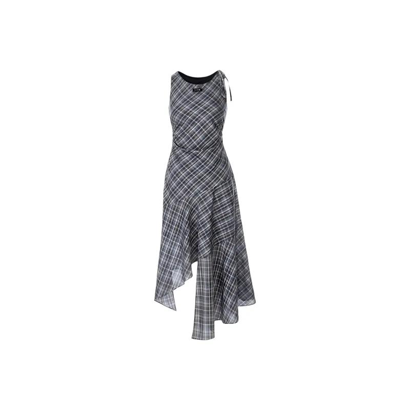 KUNZHUDAXIANG Sleeveless Dress Women's Navy Blue Shades-0