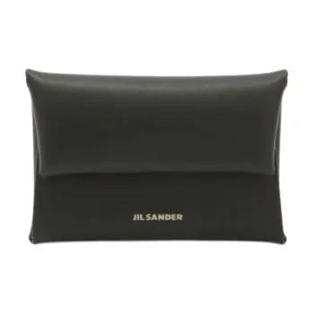 JIL SANDER Leather Coin Purse Men's Black