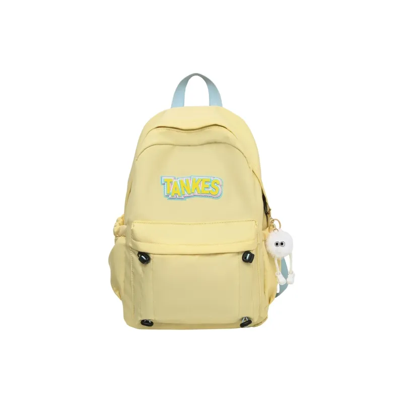 AIBAG Nylon Backpack Unisex Black/Yellow/Khaki/Light Blue-6