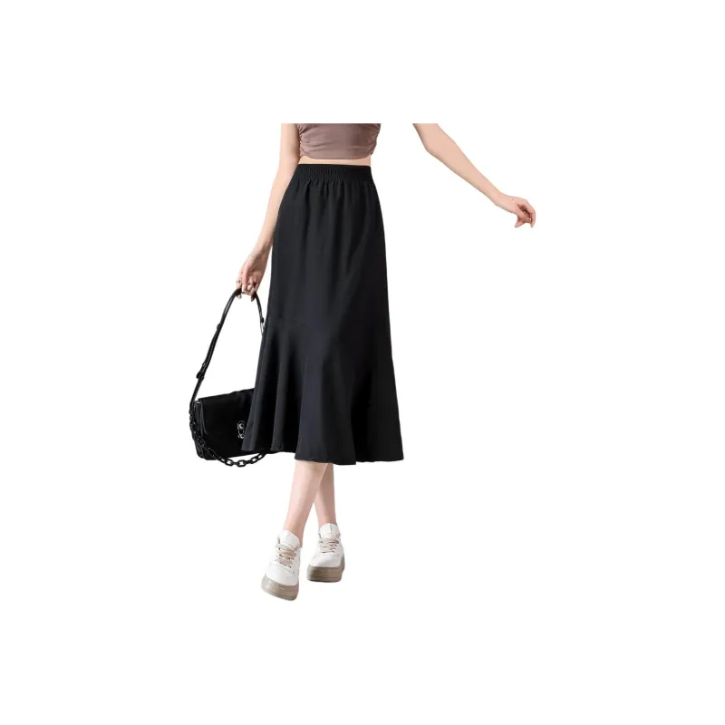 BALENO Elegance High Rise Skirt With Cinched Waist, Maternity Style, Mid Length, Petite Premium Feel Summer Women's-0