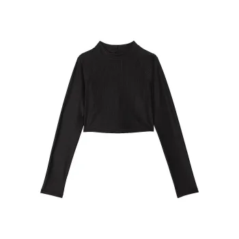 Victoria's Secret CROPPED RASHGUARD/black Bikini Women's Black