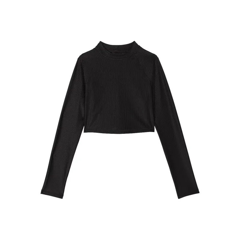 Victoria's Secret CROPPED RASHGUARD/black Bikini Women's Black-0