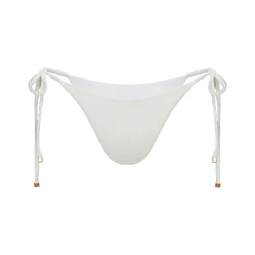 PRINCESS POLLY GLORA TIE SIDE RIBBED BIKINI BOTTOM Swimming Shorts Women's White/White