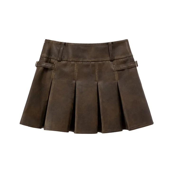 CHUU Casual Short Skirts Women's Coffee-0