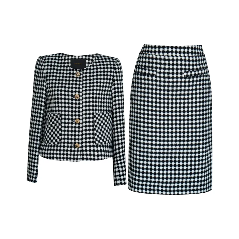 ROEYSHOUSE Skirt Set Women's Plaid-0