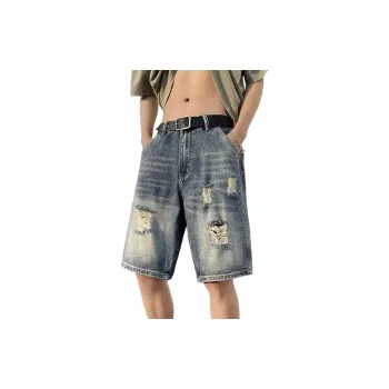 RASHOMONG Denim Shorts Unisex Blue