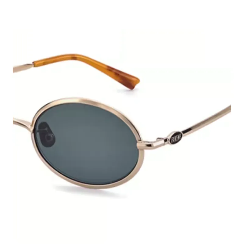 Fakeme Metal Oval Sunglasses Unisex Gold-2