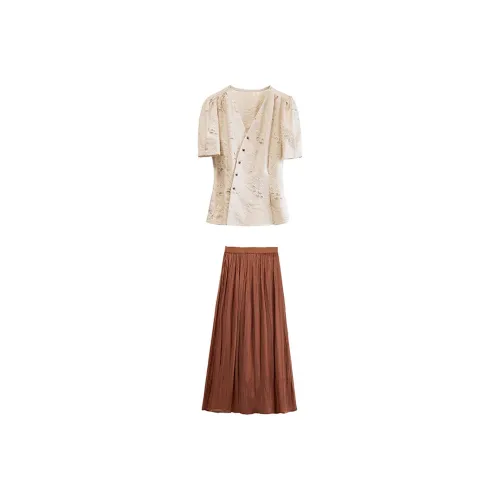 Mapping Two Piece Skirt Sets Women's