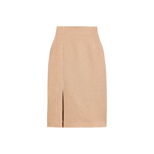 SCANLAN THEODORE Tinsel Gingham Skirt Casual Long Skirts Women's Rose Gold/Rose Gold