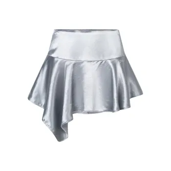 JAC FLEURANT Casual Short Skirts Women's Silver