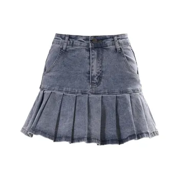 ZAZN Denim Short Skirts Women's Light Blue