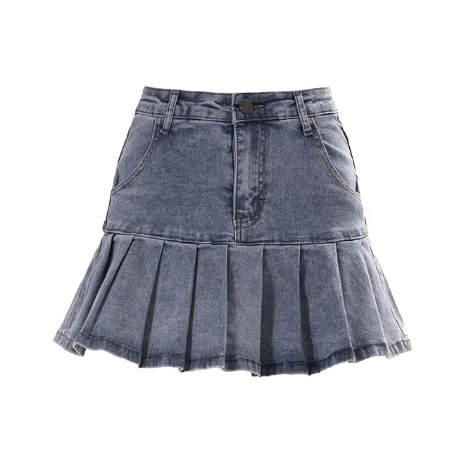 ZAZN Denim Short Skirts Women's Light Blue-0
