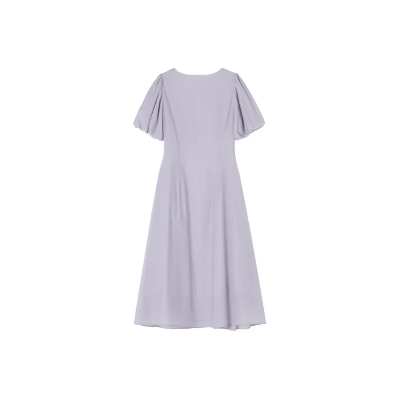 XIANGYING Short Sleeved Dress Women's Light Purple-1