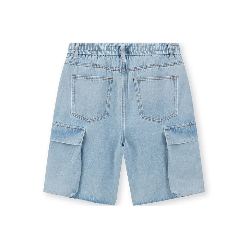 BONELESS Denim Shorts Unisex Light Blue-1