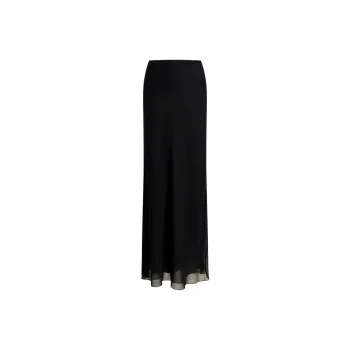 KHAITE PF24 THE MAUVA SKIRT Casual Long Skirts Women's BLACK/Black