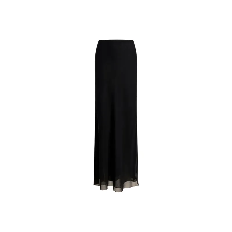 KHAITE PF24 THE MAUVA SKIRT Casual Long Skirts Women's BLACK/Black-0