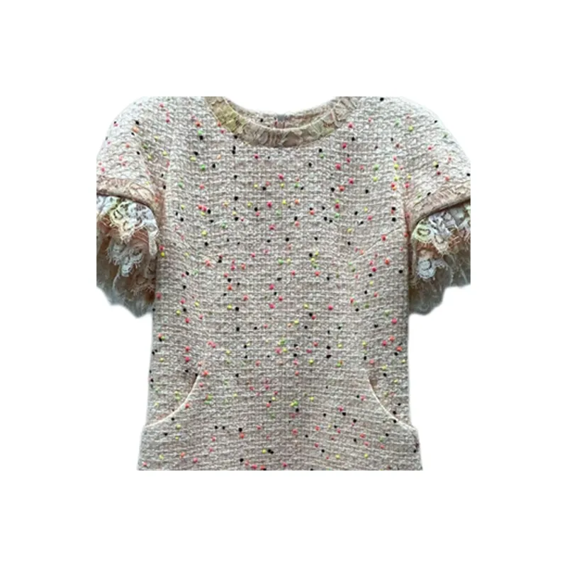 CHANEL 19S Beach Collection Short Sleeved Dress Women's Beige-2