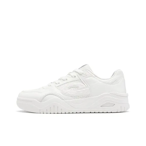 QIAODAN Coverage Take Resistant Balance Low Top Skateboard Shoes Men's Cloud Peak White