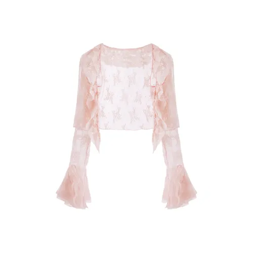 Blovelan Chiffon Shirts Women's Champagne Pink