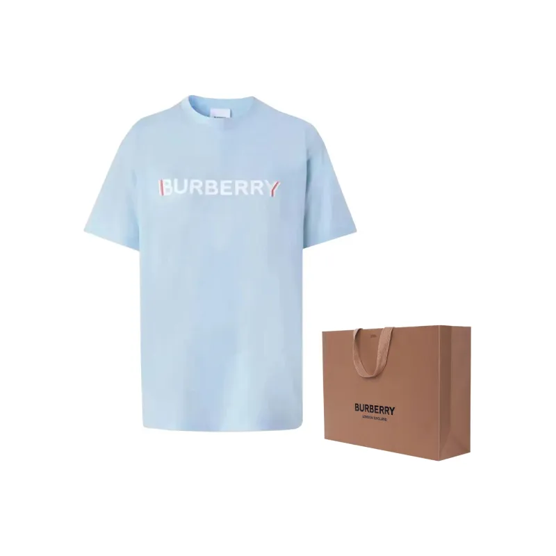 Burberry SS22 Women's Logo Crewneck Short-Sleeve T-Shirt 'Light Blue'-3