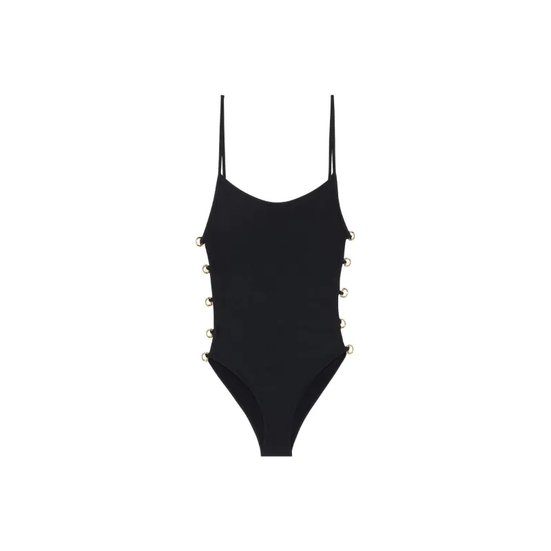 GUCCI Sparkling Swimsuit With Horsebit 'Black'-0