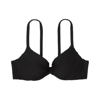 Victoria's Secret PINK Mix & Match Twist Push-Up Bikini Top/black Bikini Women's Black