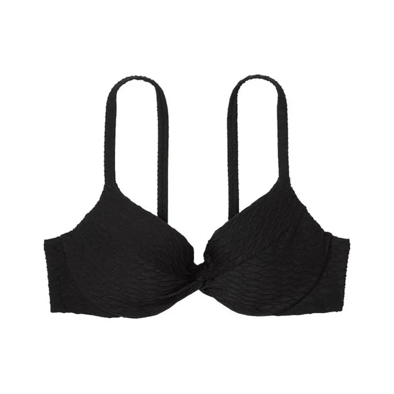 Victoria's Secret PINK Mix & Match Twist Push-Up Bikini Top/black Bikini Women's Black-0
