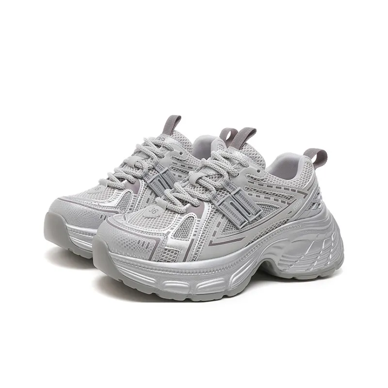 LINGPAO Height Increasing Low Top Chunky Sneakers Women's-2