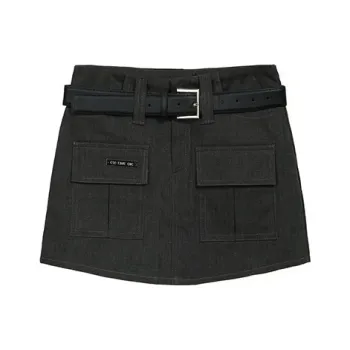 PAIN OR PLEASURE Casual Short Skirts Women's Dark Gray