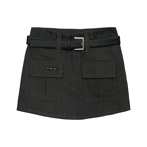 PAIN OR PLEASURE Casual Short Skirts Women's Dark Gray-0