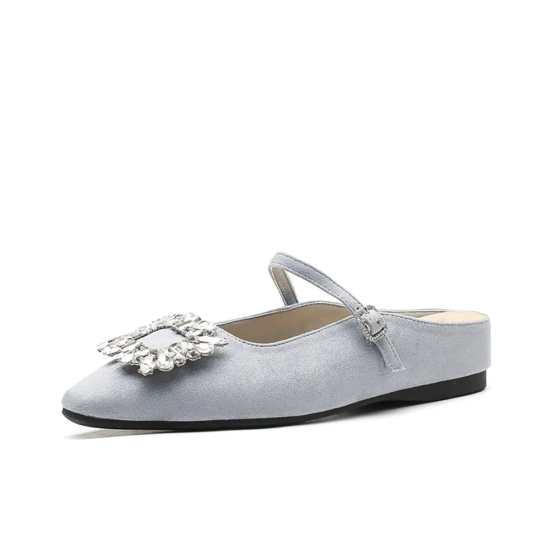 GOSO Rubber Sole Rhinestone Abrasion Resistant Closed Toe Slippers Women's-4