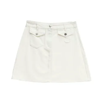 ERAL Denim Short Skirts Women's Cloud White