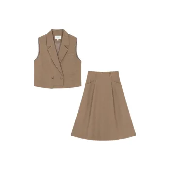 Mo Han Yi Mei Skirt Set Women's Coffee
