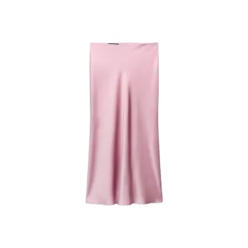 ZARA Trf Casual Long Skirts Women's Medium Pink