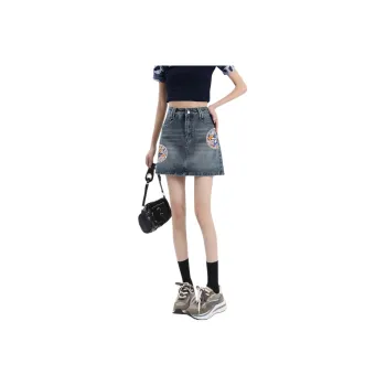 Weixi Denim Short Skirts Women's Blue
