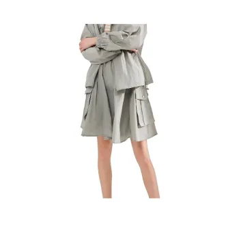 NAWAIN Cargo Short Skirts Women's Light Gray Blue