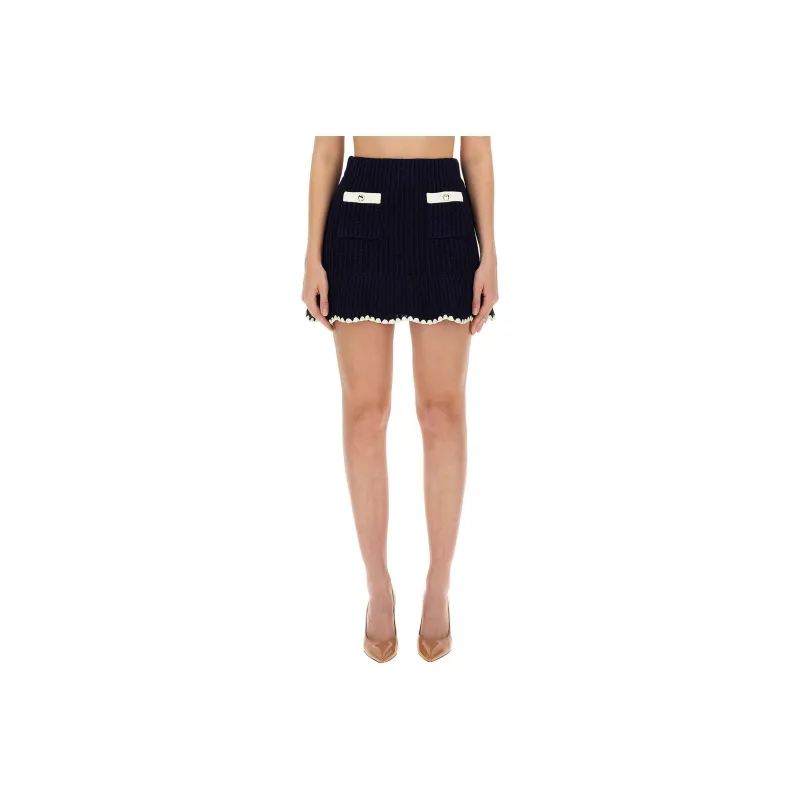 Self portrait Crochet Knitted Mini Skirt-0