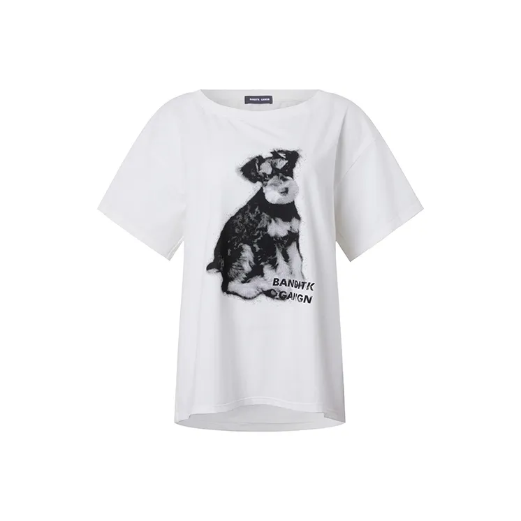 BANDITK GANGN Drop Shoulder Sleeve T Shirt Women's White-0