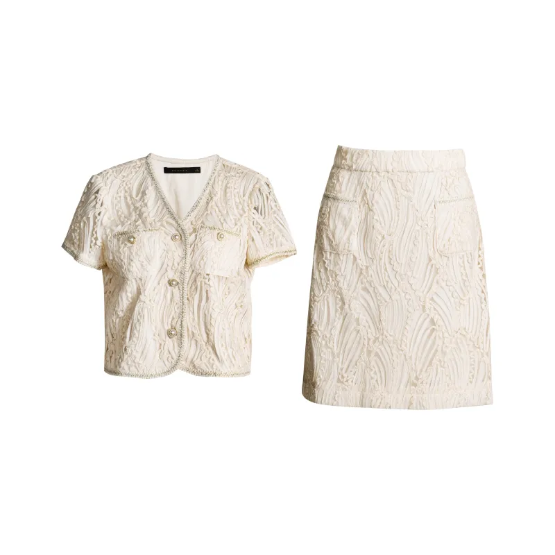 ROEYSHOUSE Skirt Set Women's Apricot-0