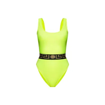 VERSACE Greca One Piece Swimsuit 'Acid Yellow/Black'