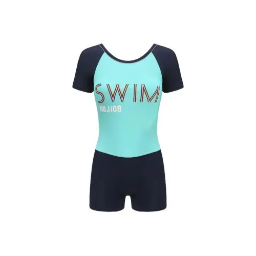DECATHLON One piece Swimsuit Women's Teal/Dark Navy Blue