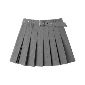 PEACEBIRD Casual Short Skirts Women's Gray