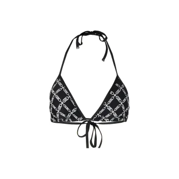 MICHAEL KORS Empire Logo Triangle Bikini Top