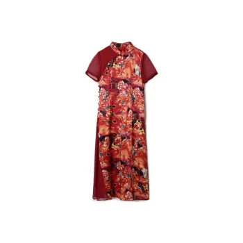 Mapping Cheongsams Women's Red