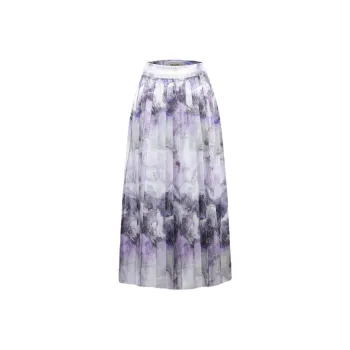 BBLLUUEE Casual Long Skirt Women's Mist Purple