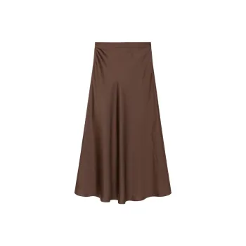 FORNI Casual Long Skirts Women's Caramel Coffee