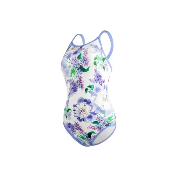 ZOKE One-piece Swimsuit Women's White Purple Lavender