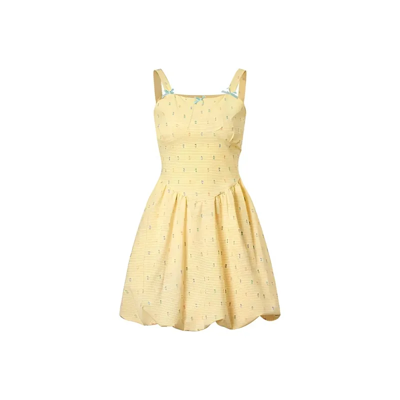 DOSOHEB Slip Dresses Women's Yellow-0