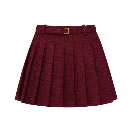 D'zzit Casual Short Skirts Women's Dark Red